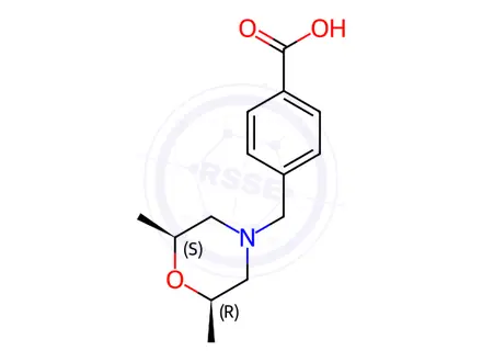 Chemical structure of 4-{[cis-2,6-dimethylmorpholin-4-yl]methyl}benzoic acid