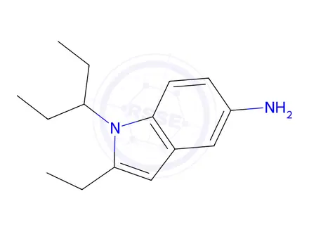 Chemical structure of 2-Ethyl-1-(pentan-3-yl)-1H-indol-5-amine