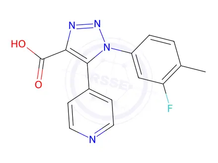 Chemical structure of 1-(3-fluoro-4-methylphenyl)-5-pyridin-4-yl-1H-1,2,3-triazole-4-carboxylic acid