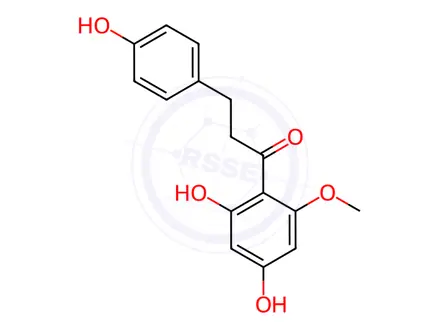 Chemical structure of 1-Propanone, 1-(2,4-dihydroxy-6-methoxyphenyl)-3-(4-hydroxyphenyl)-