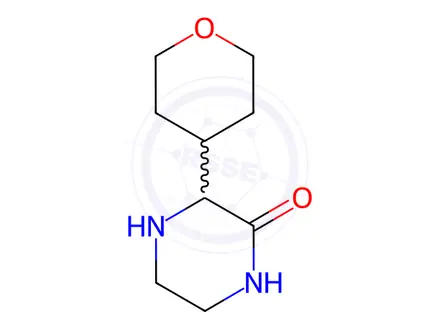 Chemical structure of 3-(oxan-4-yl)piperazin-2-one
