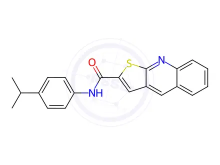 Chemical structure of N-[4-(Propan-2-yl)phenyl]thieno[2,3-b]quinoline-2-carboxamide