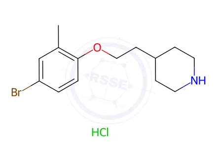 Chemical structure of 4-[2-(4-Bromo-2-methylphenoxy)ethyl]piperidine hydrochloride