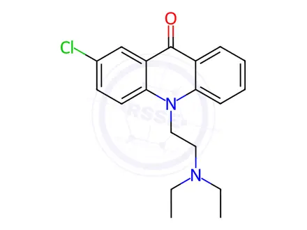 Chemical structure of 2-Chloro-10-(2-diethylaminoethyl)-9,10-dihydroacridin-9-one