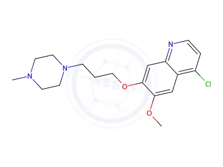 Chemical structure of 4-Chloro-6-methoxy-7-(3-(4-methylpiperazin-1-yl)propoxy)quinoline