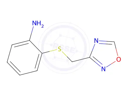 Chemical structure of 2-(((1,2,4-Oxadiazol-3-yl)methyl)thio)aniline