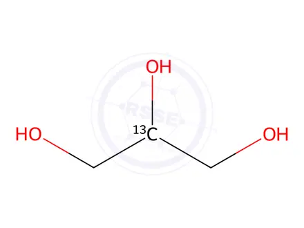 Chemical structure of [2-13C]glycerol