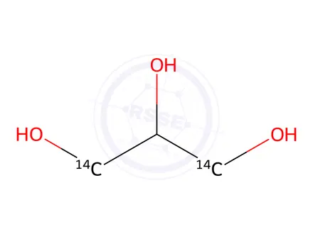 Chemical structure of GLYCEROL, [1,3-14C]