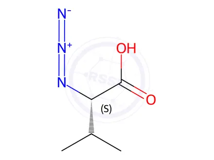 Chemical structure of (2S)-2-Azido-3-methylbutanoic acid
