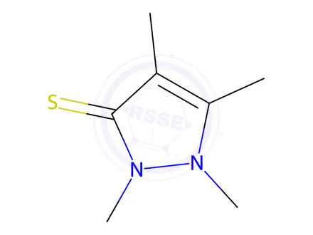 Chemical structure of 3H-Pyrazole-3-thione, 1,2-dihydro-1,2,4,5-tetramethyl-