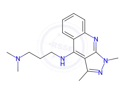 Chemical structure of N1-(1,3-Dimethyl-1H-pyrazolo[3,4-b]quinolin-4-yl)-N3,N3-dimethylpropane-1,3-diamine