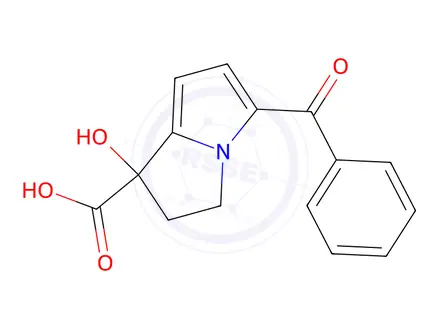 Chemical structure of 5-Benzoyl-1-hydroxy-2,3-dihydro-1H-pyrrolizine-1-carboxylic Acid