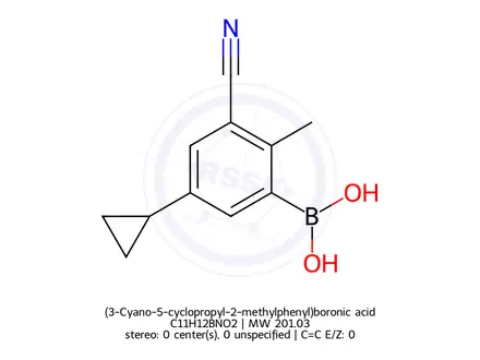 Chemical structure of (3-Cyano-5-cyclopropyl-2-methylphenyl)boronic acid