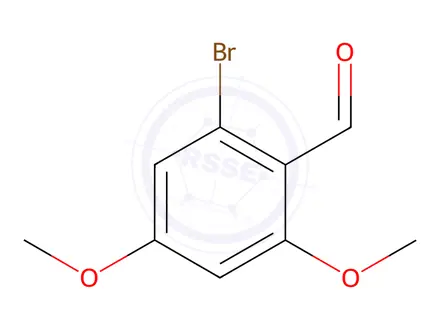 Chemical structure of 2-Bromo-4,6-dimethoxybenzaldehyde, 97%
