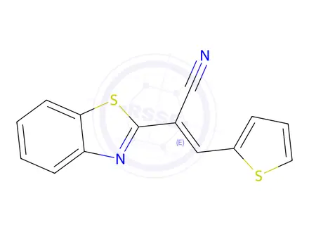 Chemical structure of (2E)-2-(1,3-Benzothiazol-2-yl)-3-(thiophen-2-yl)prop-2-enenitrile