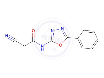 Chemical structure of 2-Cyano-N-(5-phenyl-1,3,4-oxadiazol-2-yl)acetamide