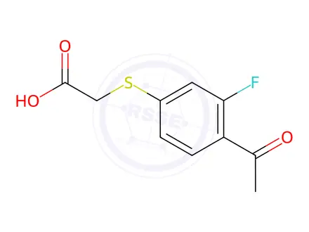 Chemical structure of 2-[(4-Acetyl-3-fluorophenyl)sulfanyl]acetic acid