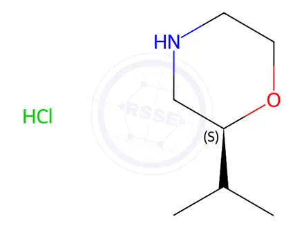 Chemical structure of Morpholine, 2-(1-methylethyl)-, hydrochloride, (2S)-