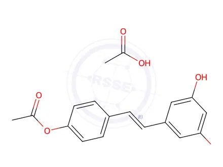 Chemical structure of Resveratrol Impurity 25 (Resveratrol 3,4’-Diacetate)