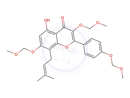 Chemical structure of Desmethyl Icaritin Tri-O-methoxymethyl Ether