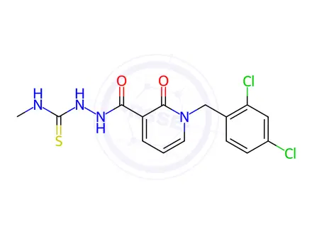 Chemical structure of 2-(1-(2,4-Dichlorobenzyl)-2-oxo-1,2-dihydropyridine-3-carbonyl)-N-methylhydrazine-1-carbothioamide
