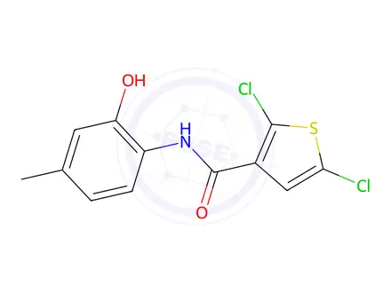 Chemical structure of 2,5-Dichloro-N-(2-hydroxy-4-methylphenyl)thiophene-3-carboxamide
