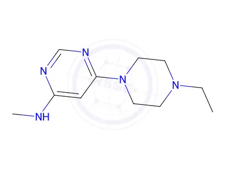 Chemical structure of 6-(4-ethylpiperazin-1-yl)-n-methylpyrimidin-4-amine