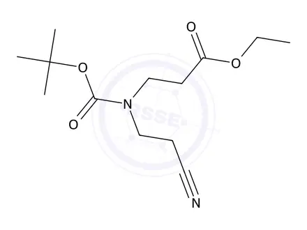 Chemical structure of Ethyl 3-((tert-butoxycarbonyl)(2-cyanoethyl)amino)propanoate