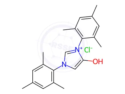 Chemical structure of 4-Hydroxy-1,3-dimesityl-1H-imidazol-3-ium chloride