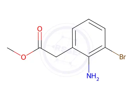 Chemical structure of methyl 2-(2-amino-3-bromophenyl)acetate