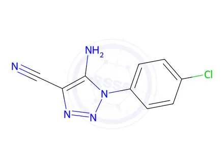 Chemical structure of 5-Amino-1-(4-chlorophenyl)-1H-1,2,3-triazole-4-carbonitrile