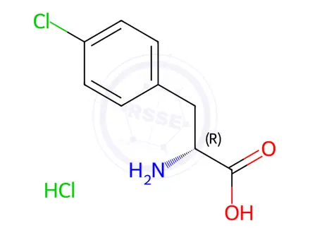 Chemical structure of 4-Chloro-D-phenylanaline hydrochloride