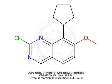 Chemical structure of Quinazoline, 2-chloro-8-cyclopentyl-7-methoxy-