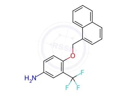 Chemical structure of 4-(1-Naphthylmethoxy)-3-(trifluoromethyl)aniline