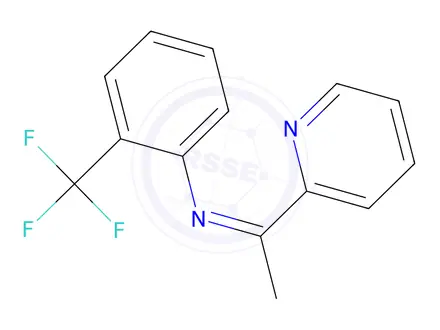 Chemical structure of N-(1-pyridin-2-ylethylidene)-2-(trifluoromethyl)aniline
