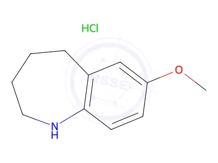 Chemical structure of 7-methoxy-2,3,4,5-tetrahydro-1H-1-benzazepine:hydrochloride