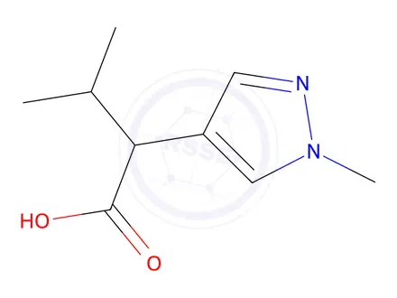 Chemical structure of 3-Methyl-2-(1-methyl-1h-pyrazol-4-yl)butanoic acid