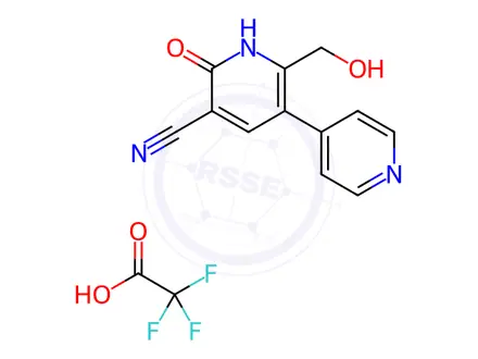 Chemical structure of 2-(Hydroxymethyl)-6-oxo-1,6-dihydro-[3,4'-bipyridine]-5-carbonitrile Trifluoroacetate Salt