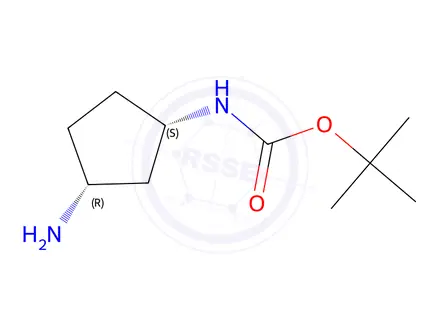 Chemical structure of tert-Butyl N-[cis-3-aminocyclopentyl]carbamate