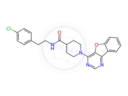 Chemical structure of 1-[1]benzofuro[3,2-d]pyrimidin-4-yl-N-[2-(4-chlorophenyl)ethyl]piperidine-4-carboxamide