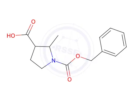 Chemical structure of 1-((Benzyloxy)carbonyl)-2-methylpyrrolidine-3-carboxylic acid