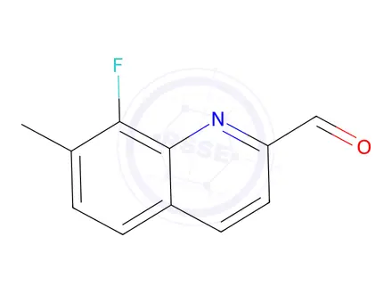 Chemical structure of 8-Fluoro-7-methylquinoline-2-carbaldehyde