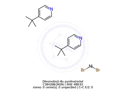 Chemical structure of Dibromobis(t-Bu pyridine)nickel