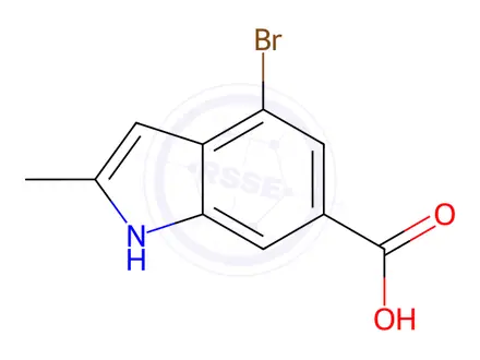 Chemical structure of 4-Bromo-2-methyl-1H-indole-6-carboxylic acid