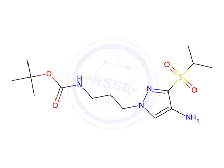 Chemical structure of Tert-butyl (3-(4-amino-3-(isopropylsulfonyl)-1H-pyrazol-1-yl)propyl)carbamate