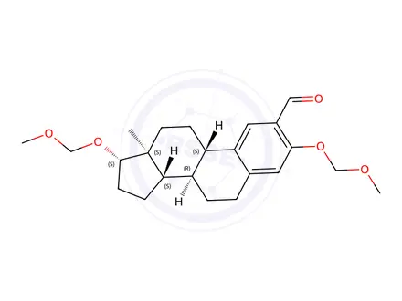 Chemical structure of 2-Formyl-3,17β-O-bis(methoxymethyl)estradiol