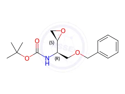 Chemical structure of Carbamic acid, [1-oxiranyl-2-(phenylmethoxy)ethyl]-, 1,1-dimethylethyl ester, [S-(R*,S*)]-(9CI)