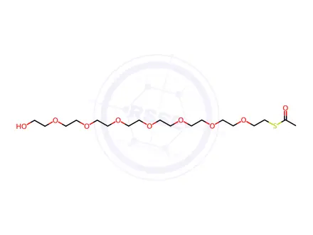 Chemical structure of Ethanethioic acid, S-(23-hydroxy-3,6,9,12,15,18,21-heptaoxatricos-1-yl) ester