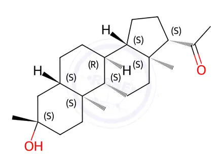 Chemical structure of 1-((3S,5S,8R,9S,10S,13S,14S,17S)-3-Hydroxy-3,10,13-trimethylhexadecahydro-1H-cyclopenta[a]phenanthren-17-yl)ethan-1-one