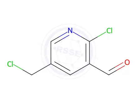 Chemical structure of 2-Chloro-5-(chloromethyl)nicotinaldehyde
